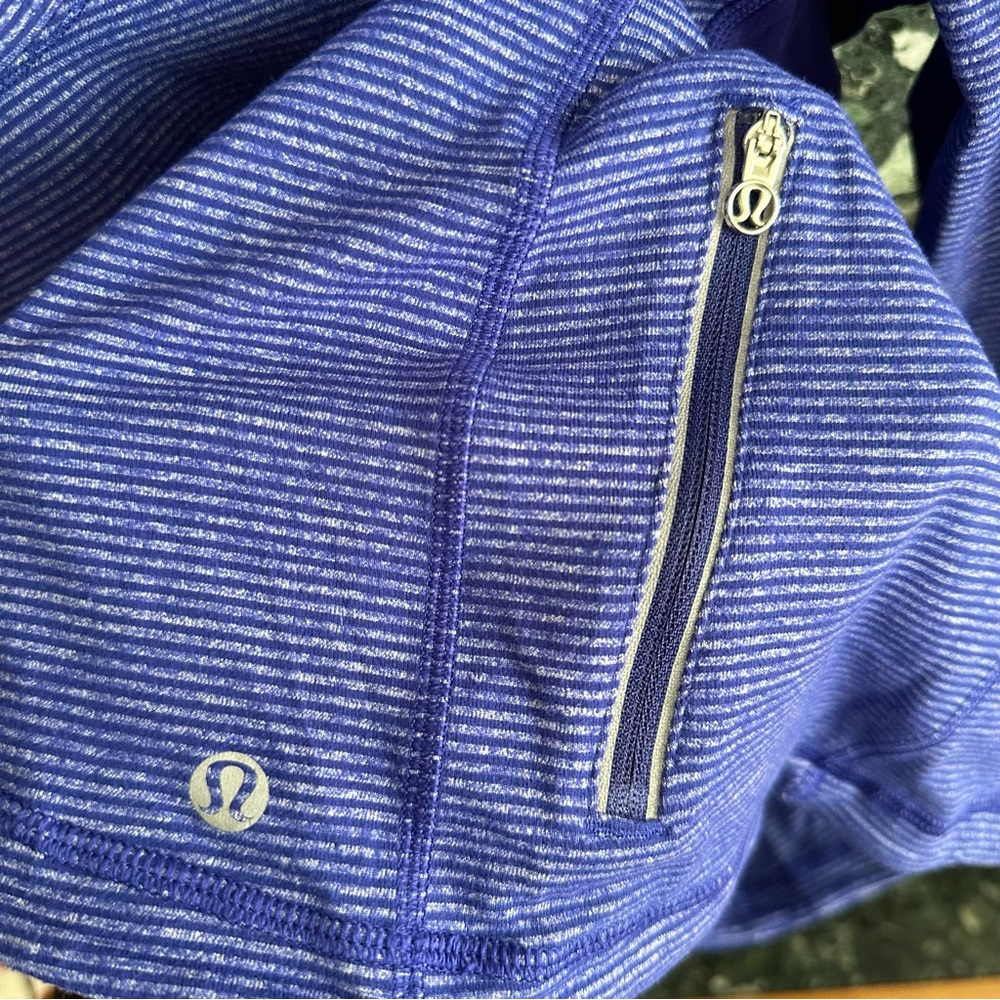 Lululemon Star Runner Long Sleeve Tonka Stripe Pigment Blue size 8 - Picture 5 of 8